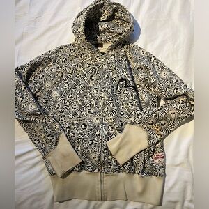 Evisu Zip up pattern hoodie
